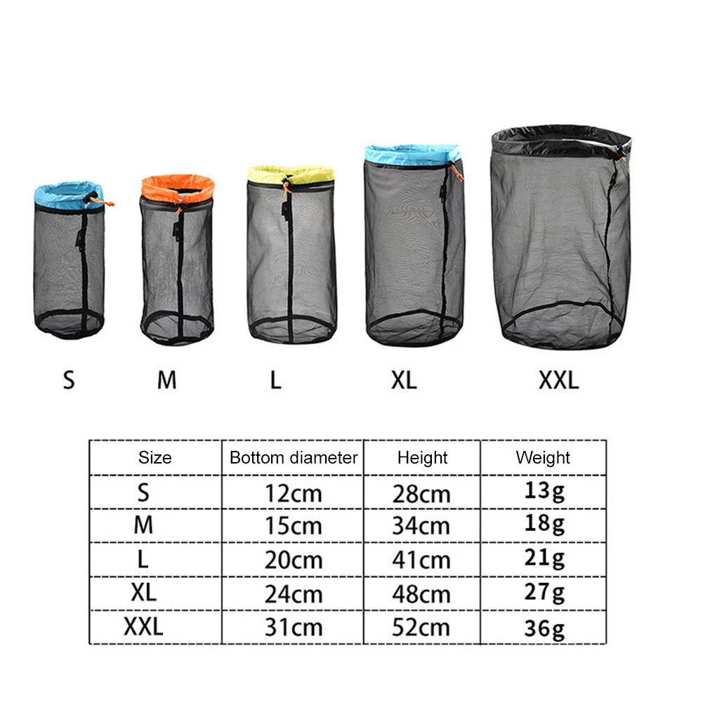 Bolsa de compresión portátil, saco impermeable con cordón para viaje, ahorro de espacio, bolsa de transporte para Camping, viaje y senderismo