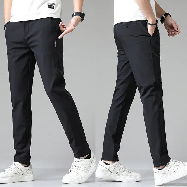 Pantalones informales rectos ajustados elásticos ultrafinos para hombre, pantalón deportivo de Golf transpirable de alta calidad, primavera y verano, 2024