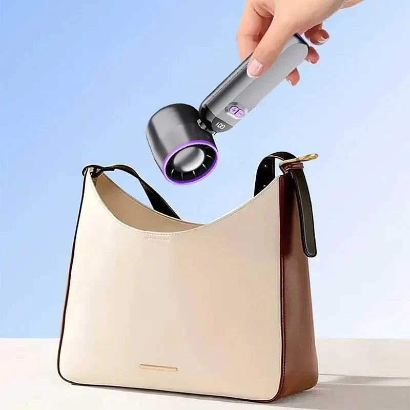 Ventilador de carga USB plegable, ventilador de viento fuerte para exteriores, ventilador portátil con pantalla Digital para viajes de acampada al aire libre