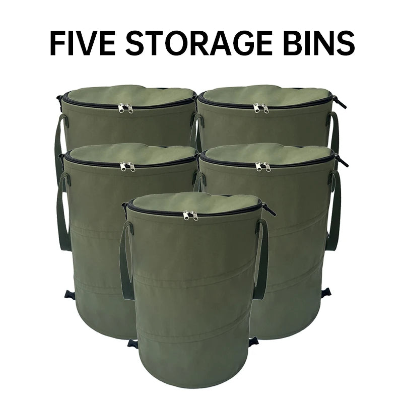 Cubo de basura para acampar, cubo de almacenamiento Circular emergente, cubo de reciclaje plegable de lona, bolsa de basura para jardín y patio al aire libre