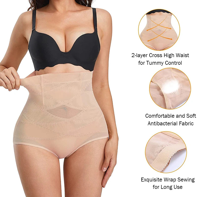 Faja moldeadora de cuerpo de cintura alta, fajas en forma de X, Control de barriga, bragas moldeadoras, entrenador de cintura adelgazante, levantador de glúteos, moldeadores de ropa interior