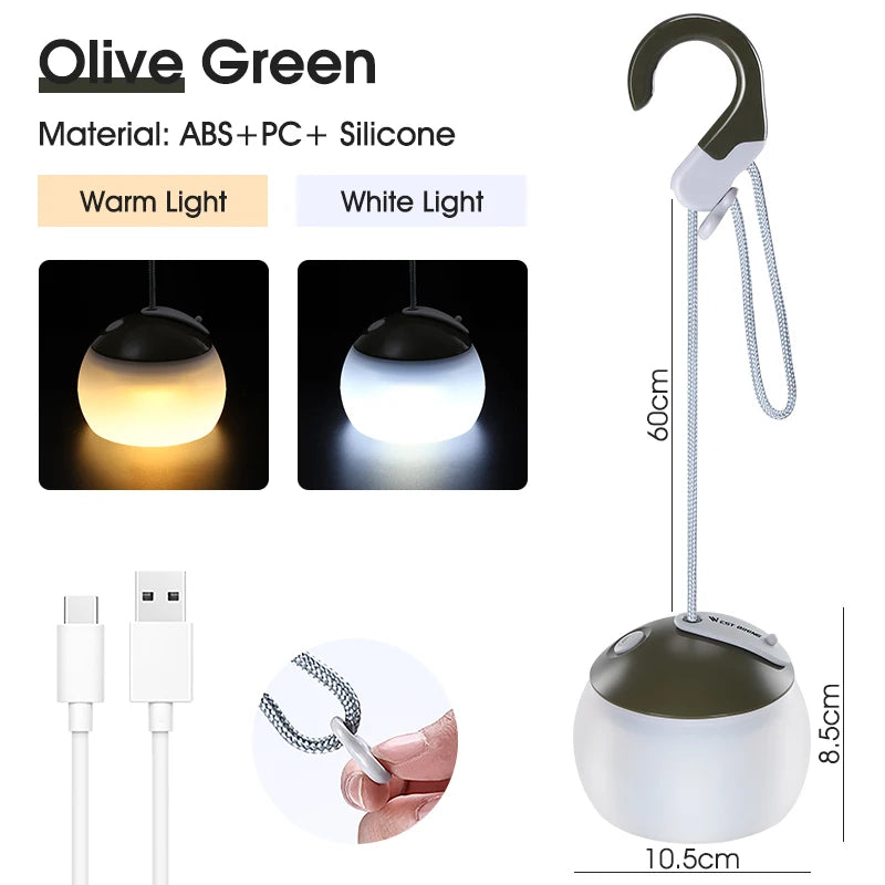 WEST BIKING-luz colgante para tienda de campaña, linternas portátiles para acampar, luz Led recargable por USB, lámpara de campamento para emergencias al aire libre