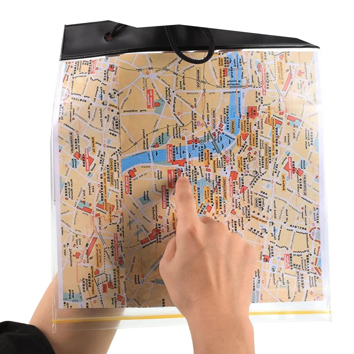 Estuche de mapa transparente impermeable de PVC, soporte de almacenamiento de papelería, cubierta para acampar, pescar, Picnic, montañismo, bolsa de bolsillo