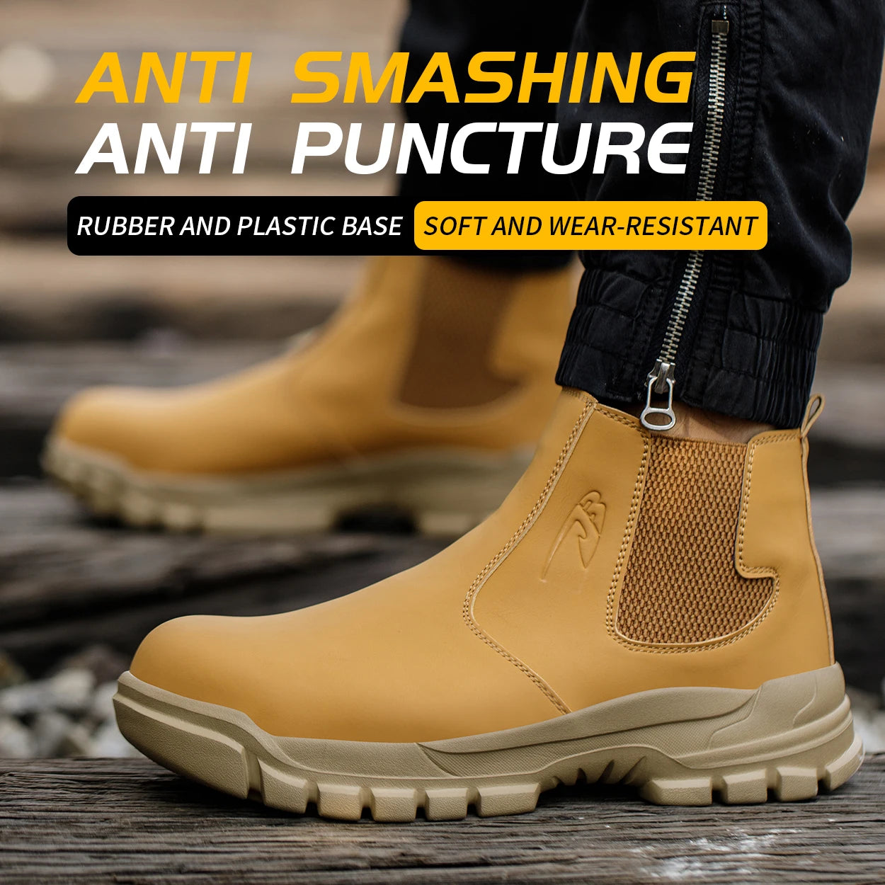 Botas de trabajo de seguridad impermeables para hombre, zapatos con punta de acero, botas protectoras antigolpes y antipinchazos para aventuras al aire libre y senderismo