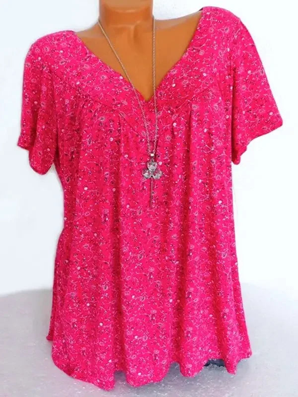 Camiseta holgada sin mangas para mujer, ropa de dormir de casa con cuello en V, Tops con estampado Floral, camisetas informales sexys a la moda para mujer
