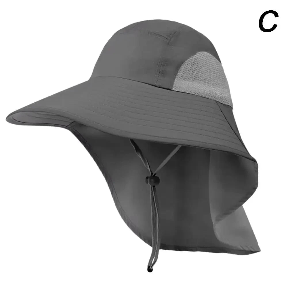 Sombrero de sol de ala ancha con solapa para el cuello para hombres y mujeres ajustable al aire libre 50 + protección UPF gorra de Safari senderismo sombrero de pesca