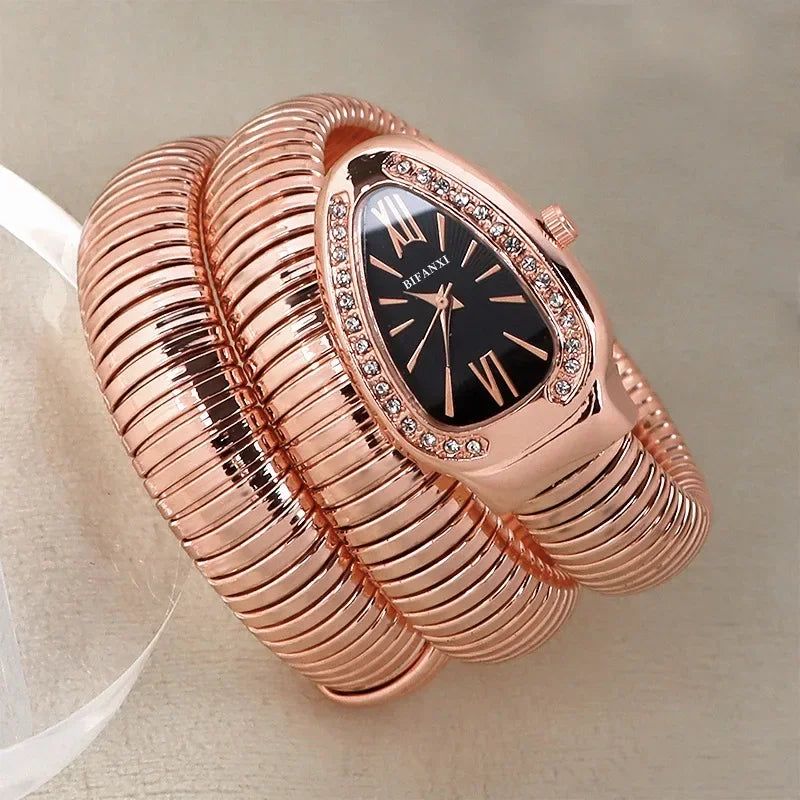 Reloj de cuarzo de lujo de alta calidad para mujer, pulsera de acero inoxidable, relojes de moda dorados para mujer, reloj femenino