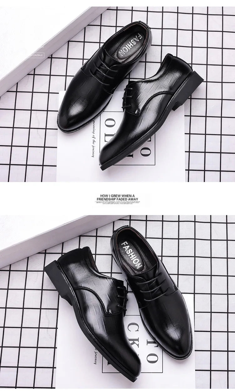 Zapatos de vestir de cuero para hombre, zapatos formales sociales para hombre, zapatos informales de negocios con punta estrecha, zapatos de diseñador de fiesta de lujo para hombre