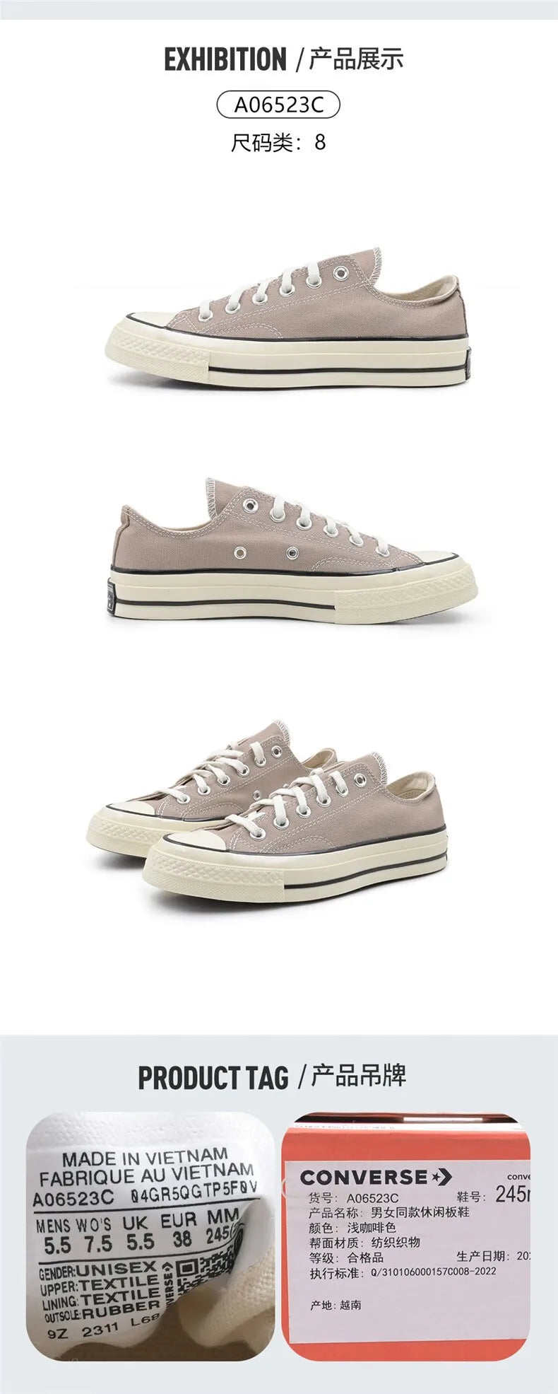 Converse zapatos para hombres y mujeres 2024 nuevos zapatos de lona casuales de moda de los años 70 A06523