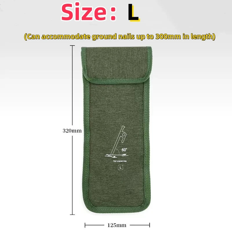 Bolsa de almacenamiento de tela Oxford para uñas de suelo al aire libre, Kit de Camping, equipo de Camping de viaje multifuncional, bolsa de almacenamiento de accesorios 