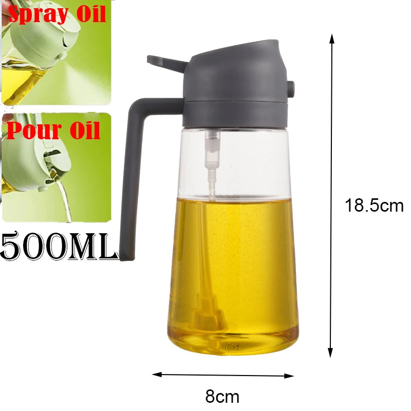 Spray 2 en 1 para botella dispensadora de aceite de oliva, diseño de mango cómodo para barbacoa, sartén de aire, horno, Camping
