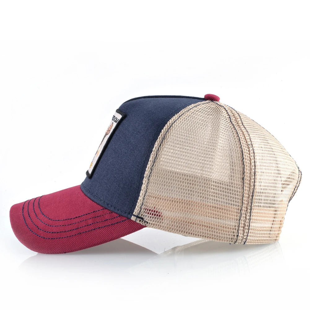 Gorras de camionero de moda con parche de cabra bordado gorra de béisbol Snapback para las cuatro estaciones para hombres y mujeres gorra con visera ajustable