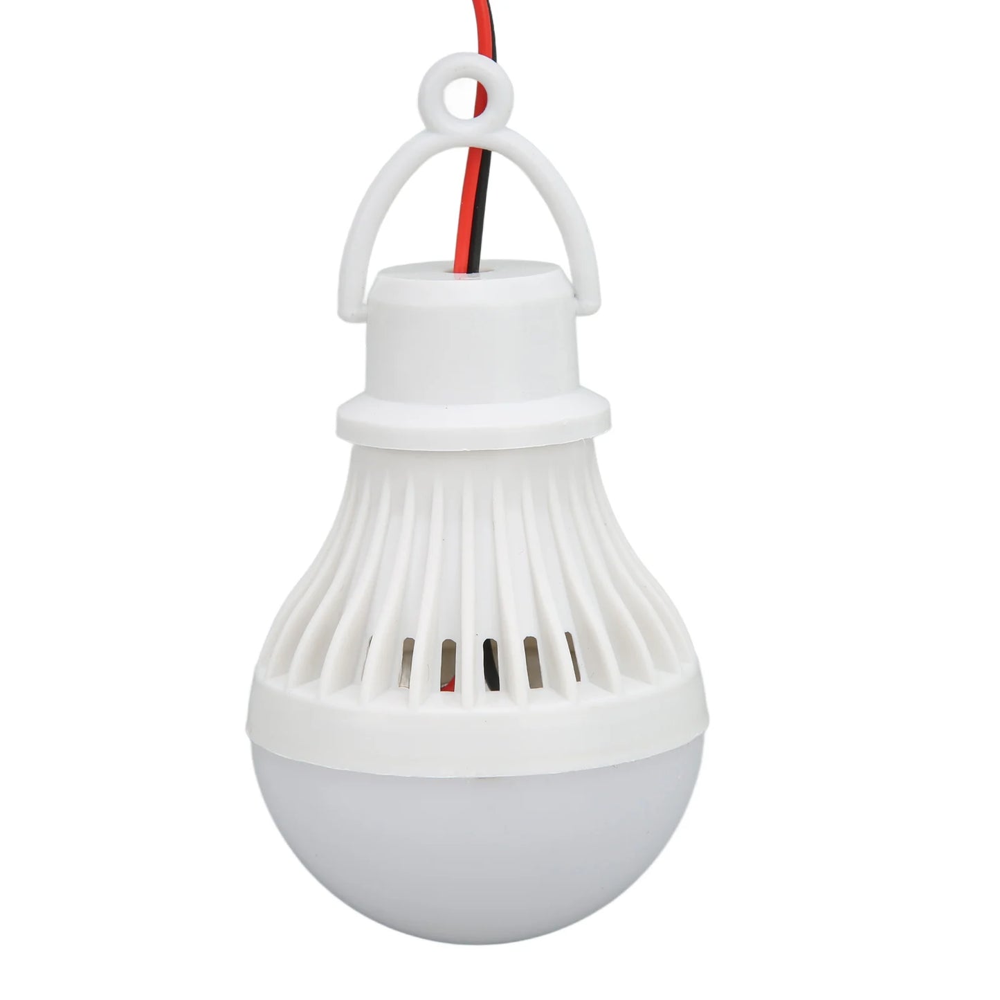 Linterna LED para tienda de campaña, bombilla de emergencia de plástico para exteriores con gancho para senderismo, pesca, bombilla colgante para tienda de campaña de 12V y 5W