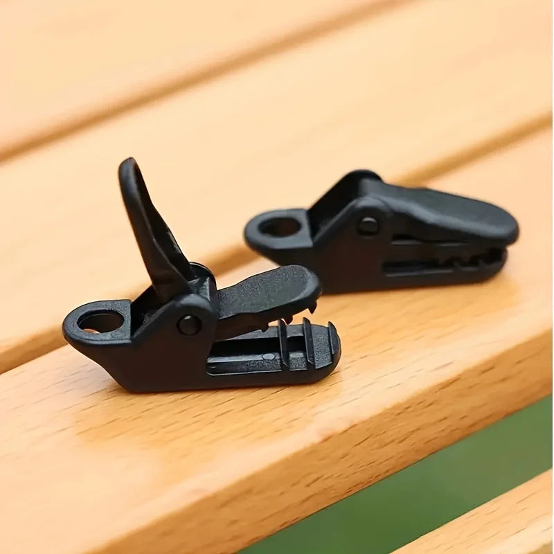 Juego de clips para toldo de tienda a prueba de viento, Material de PC duradero, pinza de abrazadera para lona de tienda de campaña para asegurar lonas y refugios, 10/20 piezas