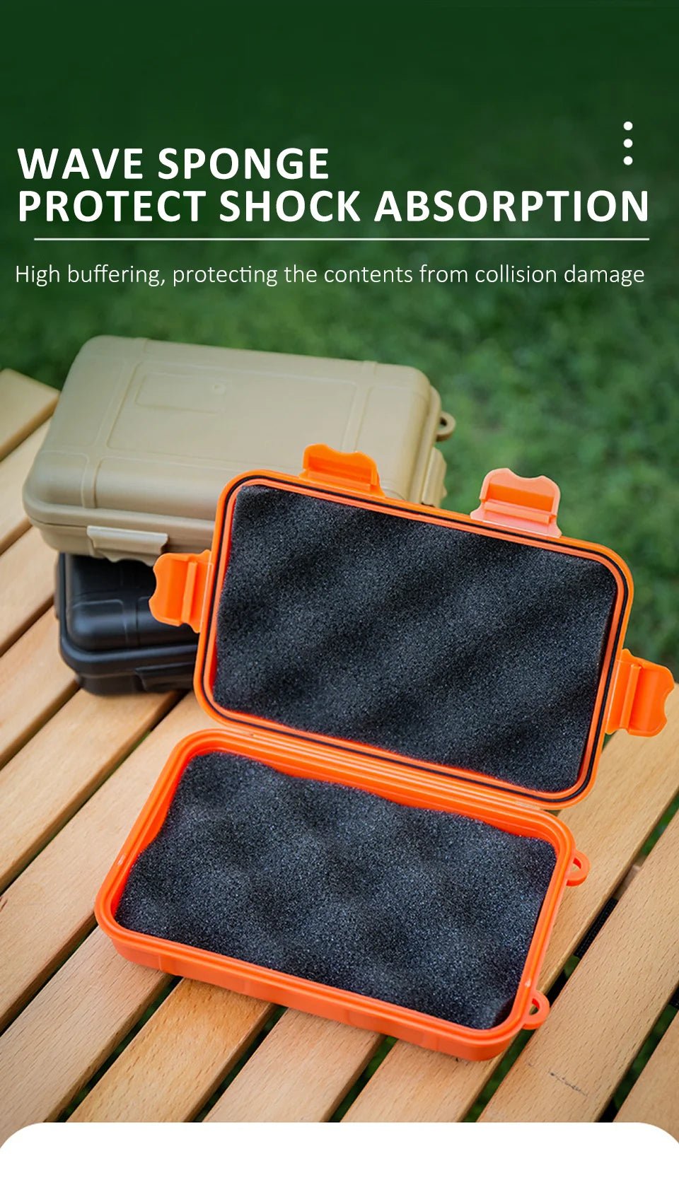 Caja de supervivencia sellada impermeable de plástico para exteriores, contenedor para acampar, caja de almacenamiento de viaje al aire libre, bolsa de aparejos de pesca, tamaño S/L/XL