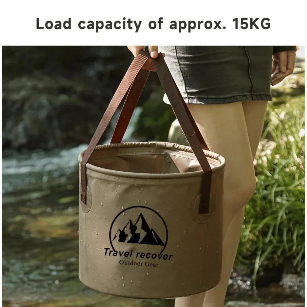 Cubo plegable de 20L, impermeable, plegable, para fregadero de agua, portátil, para viaje, lavabo, Camping, senderismo, pesca, cubo de almacenamiento
