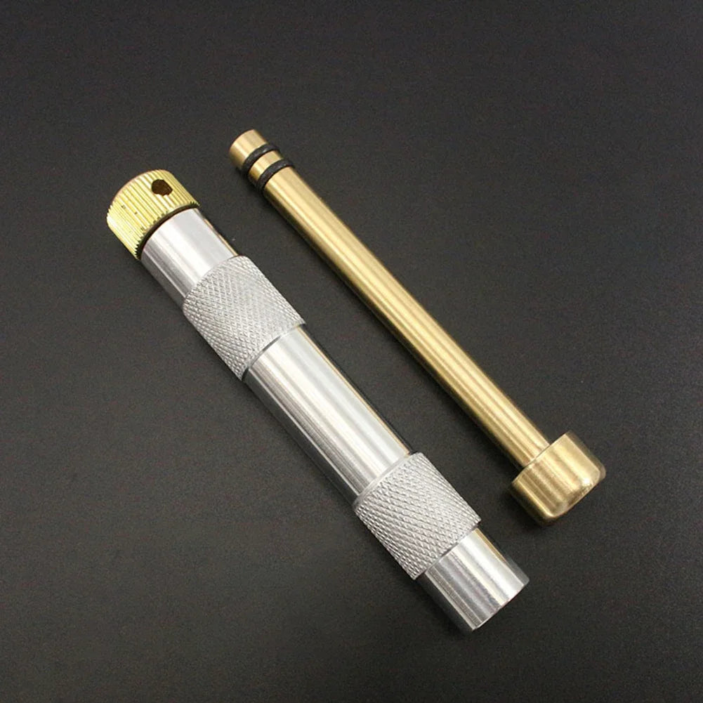 Tubos de fuego de emergencia de latón, tubo de encendedor de compresión práctica para exteriores, herramienta de supervivencia de pistón de arranque de fuego, equipo de acampada