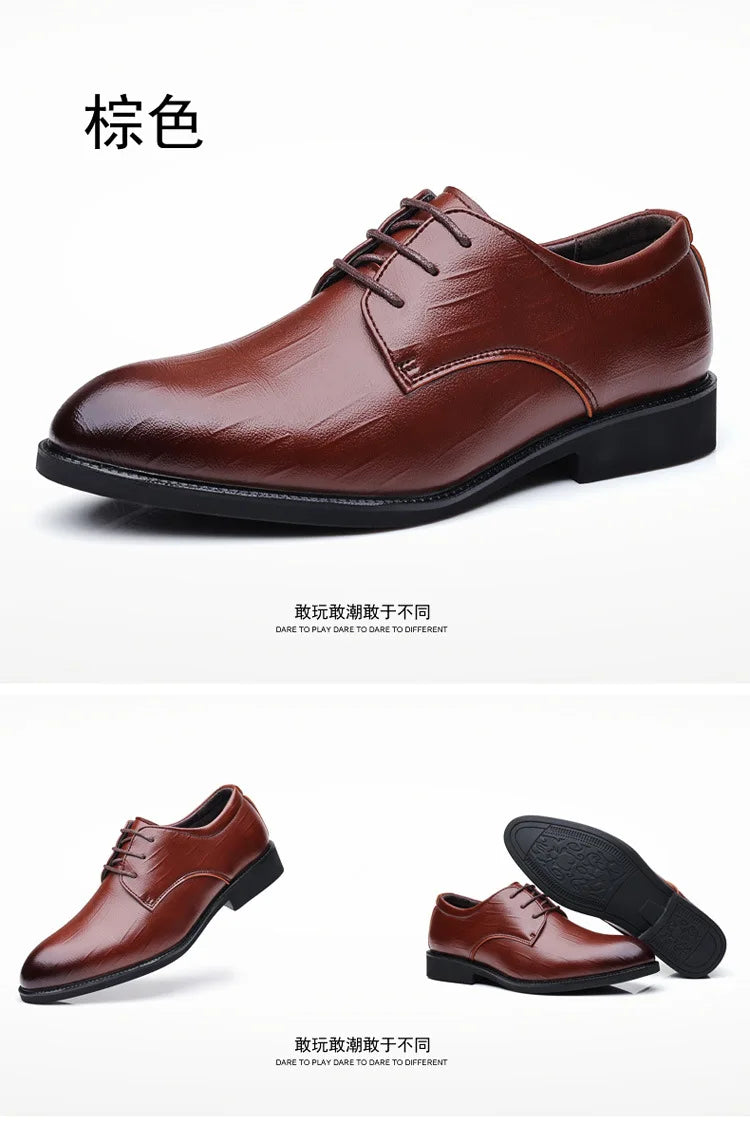 Zapatos de vestir de cuero para hombre, zapatos formales sociales para hombre, zapatos informales de negocios con punta estrecha, zapatos de diseñador de fiesta de lujo para hombre