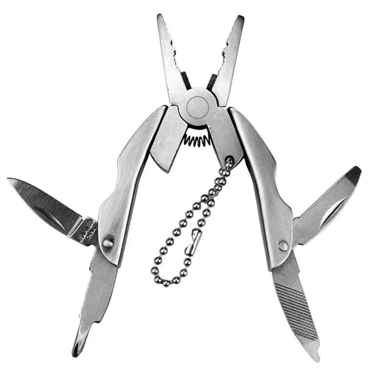 Herramientas EDC, Kits de viaje, alicates plegables multifunción portátiles, cuchillo plegable de acero inoxidable, llavero, destornillador, supervivencia para acampar