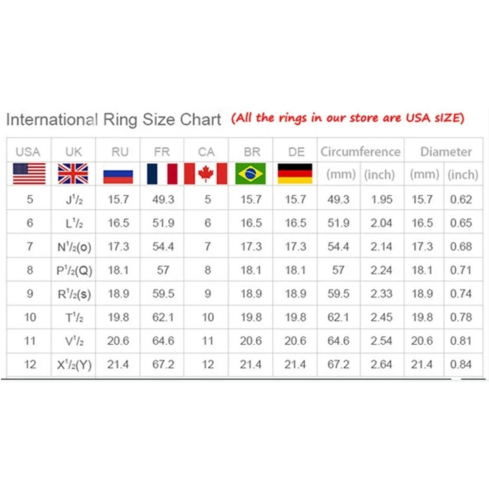 Tamaño europeo 6 7 8 9 anillos rojos, blancos y rosas para mujer, anillo de cristal de boda Original, accesorios de joyería de lujo, joyería de moda