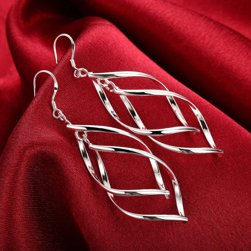 Nueva llegada, pendiente de boda de Plata de Ley 925, joyería para mujer, pendientes largos de alta calidad, aro colgante