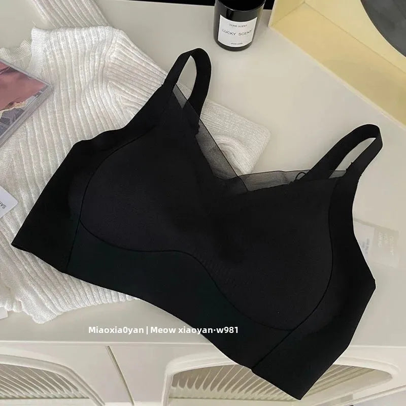 Sujetadores suaves y cómodos para mujer, ropa interior de nailon de apoyo ajustada al aire, sujetador elástico lateral con retroceso cero, ropa interior para mujer