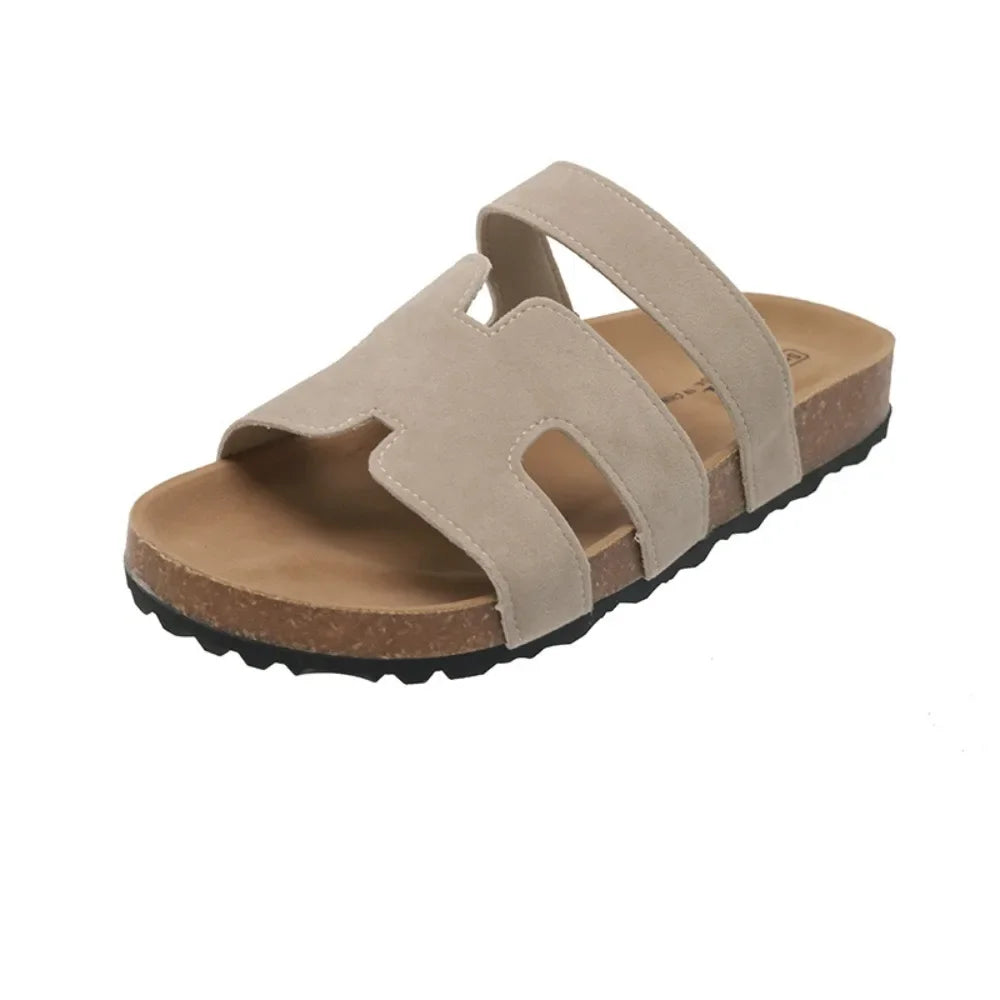 Diapositivas de moda 2025 para mujer: zapatillas de exterior con suela gruesa ajustable