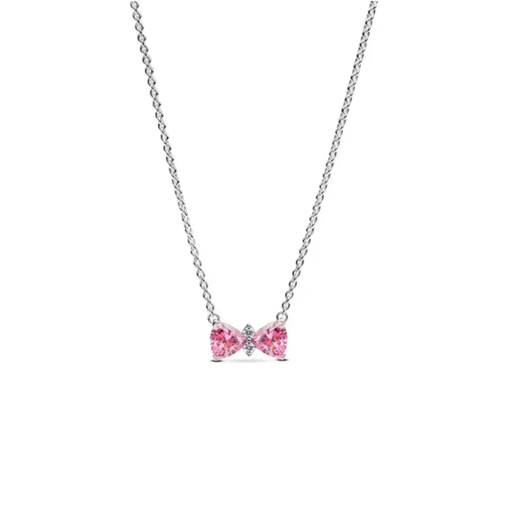 Nuevo original Plata de Ley 925 chapada brillante en forma de corazón collar pulsera mujer regalo de cumpleaños del Día de San Valentín joyería DIY