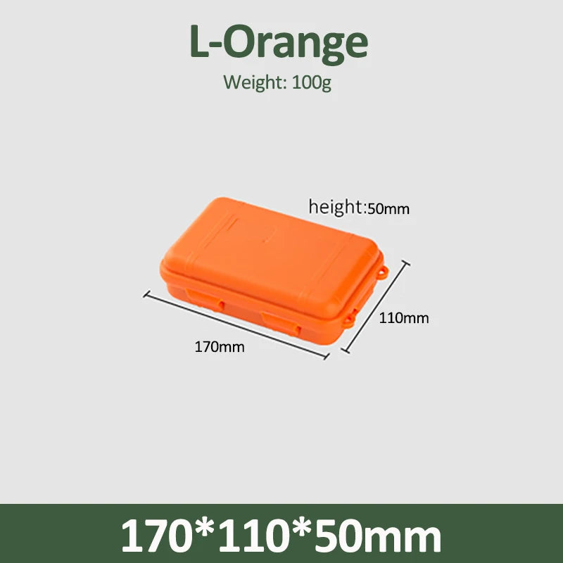 Caja de supervivencia sellada impermeable de plástico para exteriores, contenedor para acampar, caja de almacenamiento de viaje al aire libre, bolsa de aparejos de pesca, tamaño S/L/XL