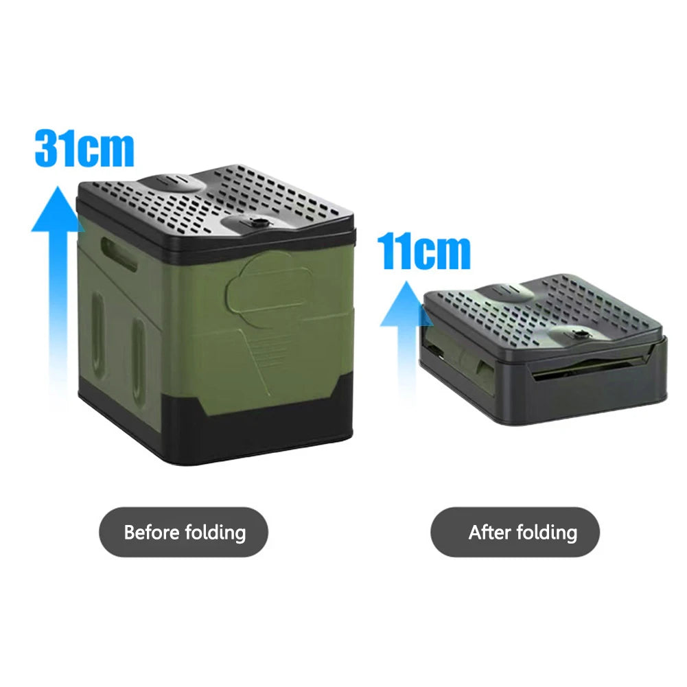 Inodoro portátil para coche, cubo de basura para viaje, campamento al aire libre, inodoro plegable para viaje de emergencia, autoconducción para adultos y niños
