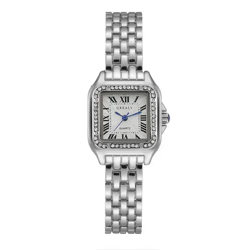 Relojes de lujo para mujer, relojes de pulsera cuadrados de cuarzo de marca clásica para mujer, correa de aleación, reloj de pulsera de negocios para mujer