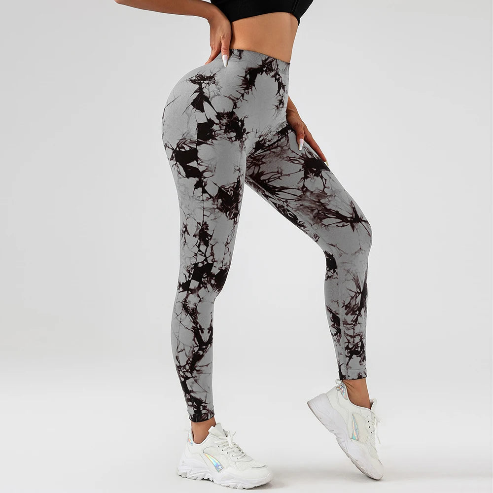 FITTOO V-Buttocks Leggings para mujer Tie Dye Scrunch Butt pantalones de Yoga Fitness atlético Sexy traje de gimnasio ropa femenina medias deportivas