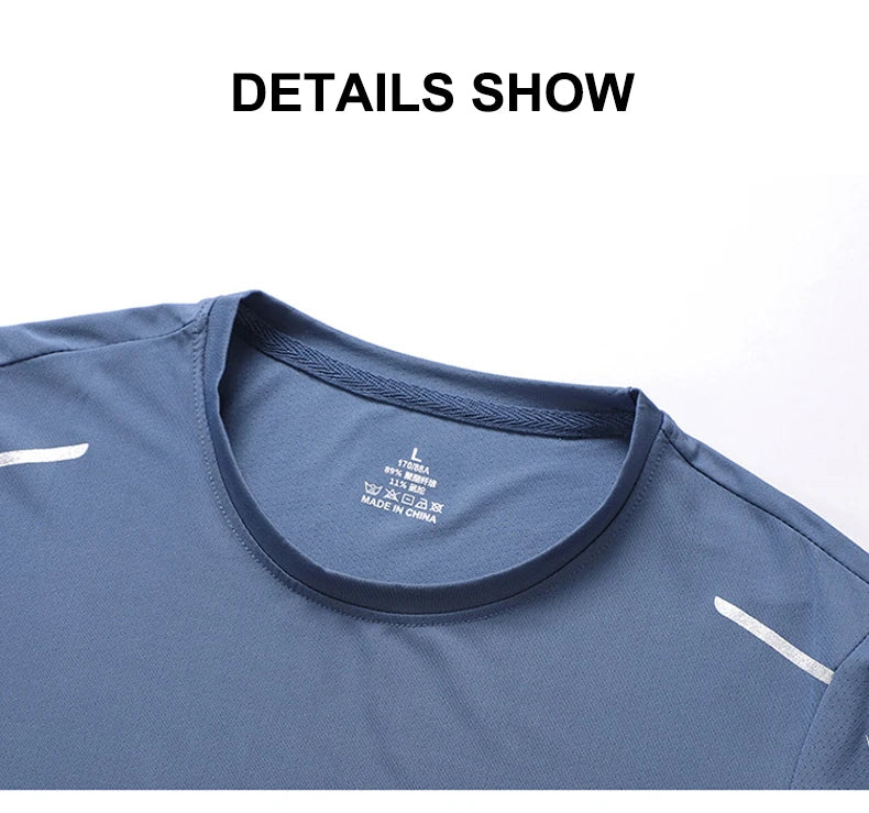 CHRLCK-camisetas de secado rápido para correr para hombre, camisetas transpirables para senderismo y pesca, Camisa corta para deportes al aire libre de elasticidad suave, verano