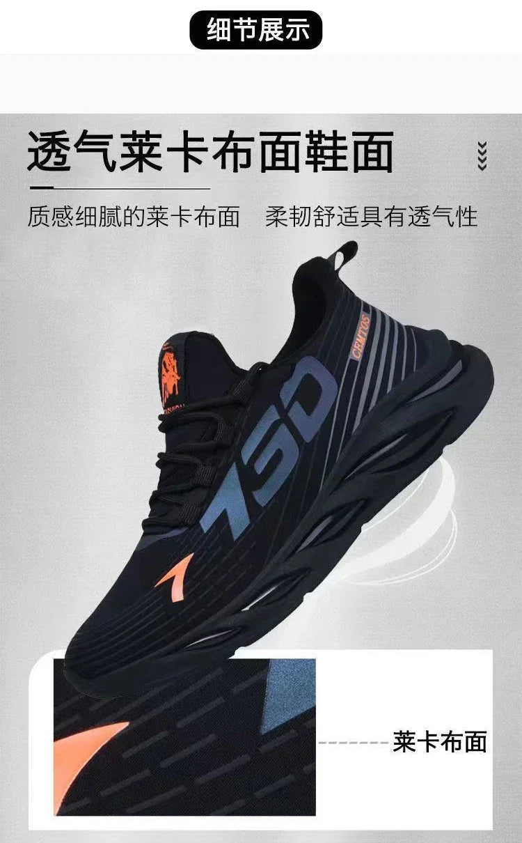 Zapatos deportivos informales de malla ligera para hombre, zapatillas transpirables de verano para correr, suela suave a la moda, cómodas zapatillas antideslizantes para hombre