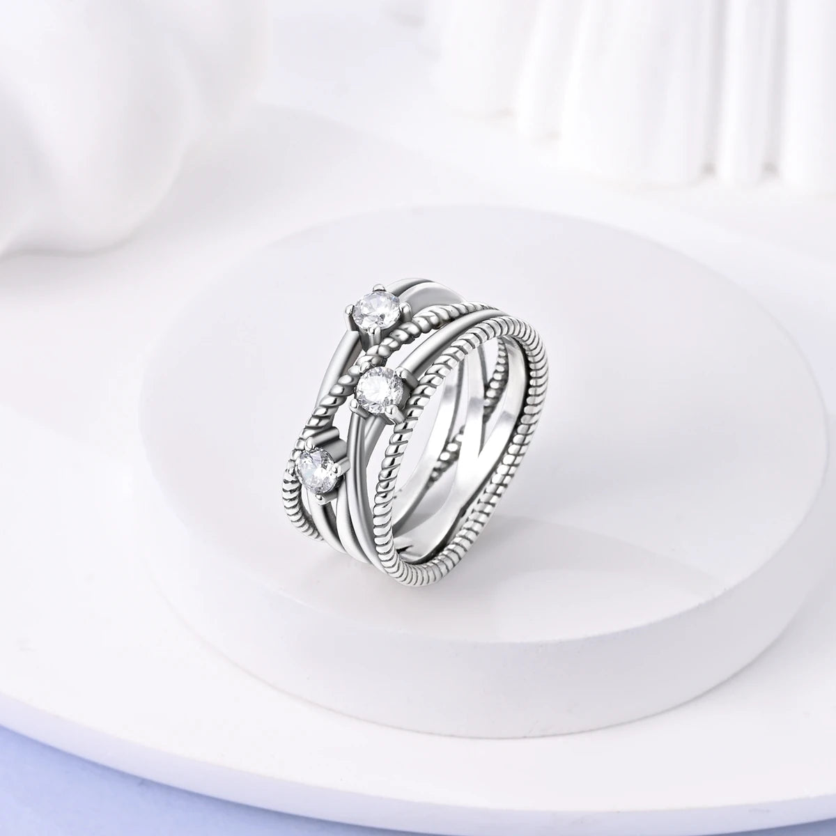 Anillo de Plata de Ley 925 Original para mujer, joyería fina con circonita, luciérnaga, corazón, cruz
