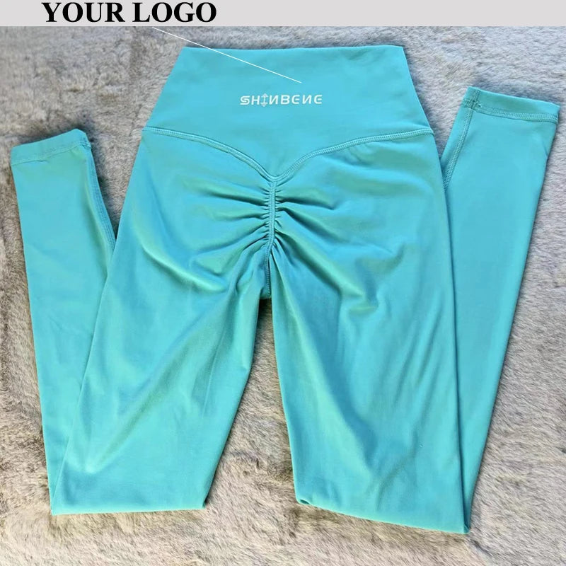 SHINBENE esculpir melocotón cintura alta V corte espalda gimnasio Fitness medias pantalones de Yoga ocultos Scrunch Butt deporte Leggings para mujeres
