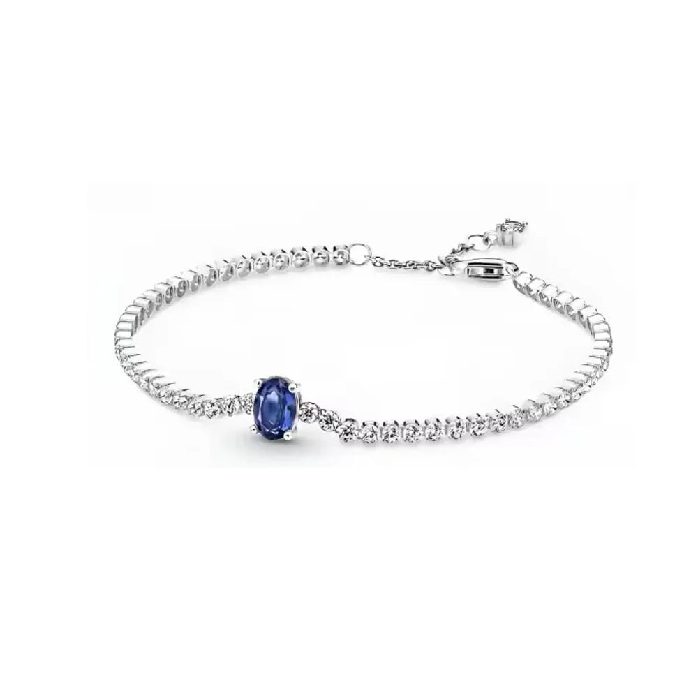 Nuevo original Plata de Ley 925 chapada brillante en forma de corazón collar pulsera mujer regalo de cumpleaños del Día de San Valentín joyería DIY