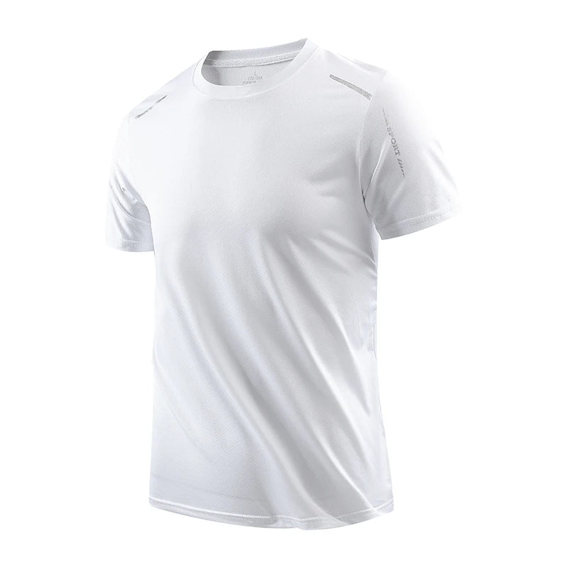 CHRLCK-camisetas de secado rápido para correr para hombre, camisetas transpirables para senderismo y pesca, Camisa corta para deportes al aire libre de elasticidad suave, verano