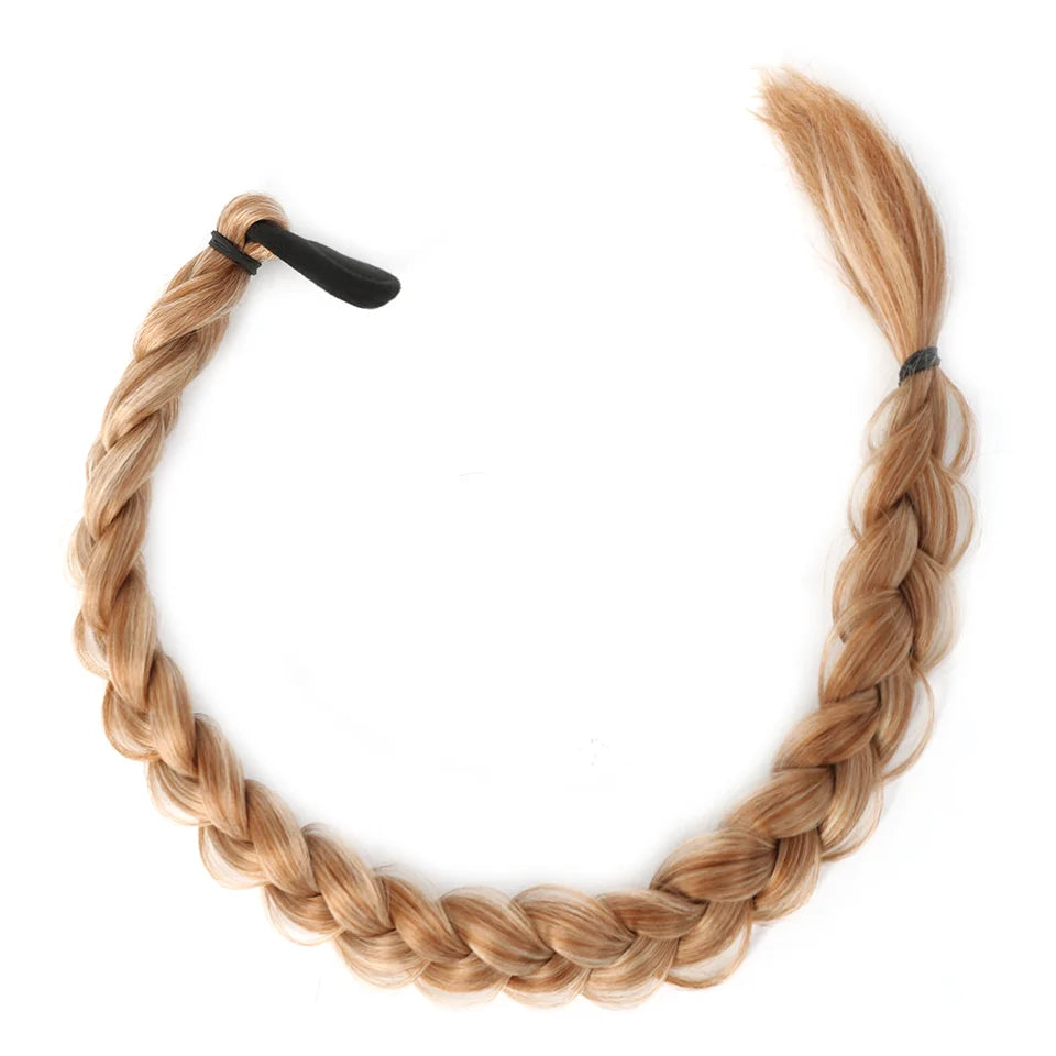 Extensiones de cabello de cola de caballo trenzadas de largo sintético de 24 pulgadas para mujer, accesorios para el cabello de fibra de alta temperatura