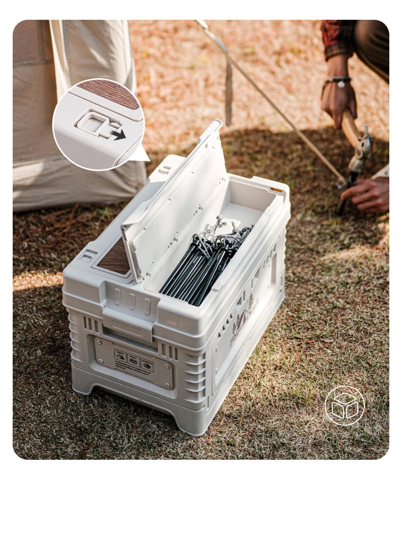 Naturehike-caja de Camping de 60L, caja de almacenamiento plegable de gran capacidad, 25L, 30L, 50L, mesita de noche para el hogar, pícnic al aire libre, caja de artículos diversos de PP