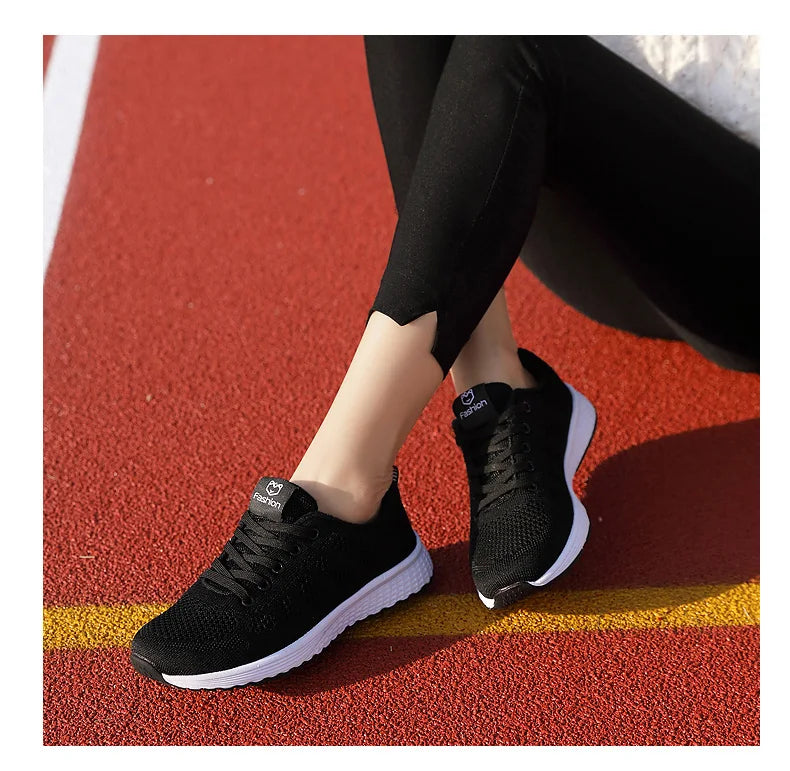 2024 zapatos deportivos para mujer, zapatillas de plataforma a la moda, zapatos planos para correr para primavera e invierno para mujer