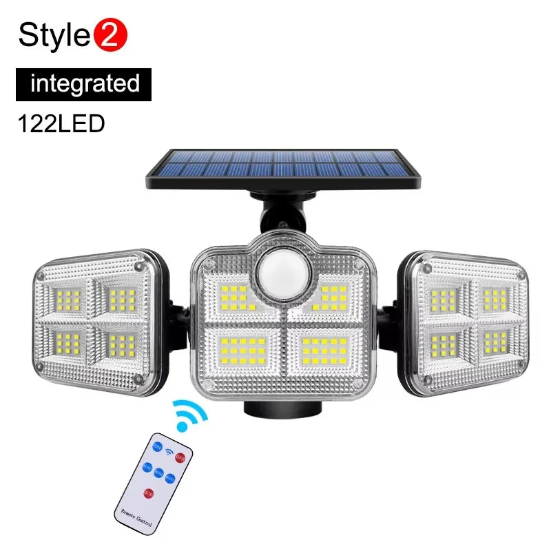 122/333LED luces solares Sensor de movimiento al aire libre inducción humana 3 modos IP65 impermeable energÃÂa Solar garaje patio lámpara de pared del pasillo