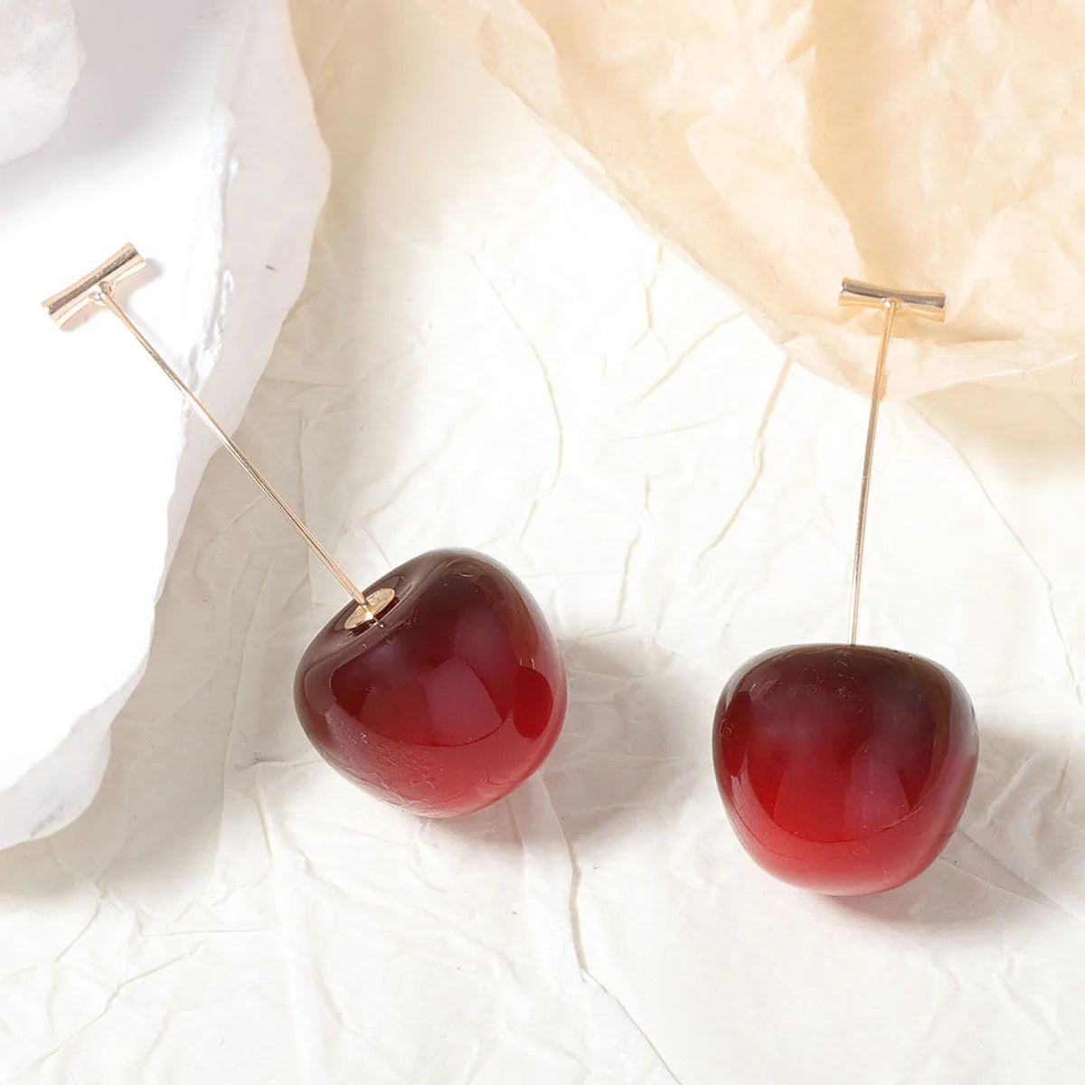 Pendientes de cereza roja dulce para mujer, pendientes colgantes con diseño de fruta delicada a la moda, joyerÃa coreana para fiesta de boda, regalo