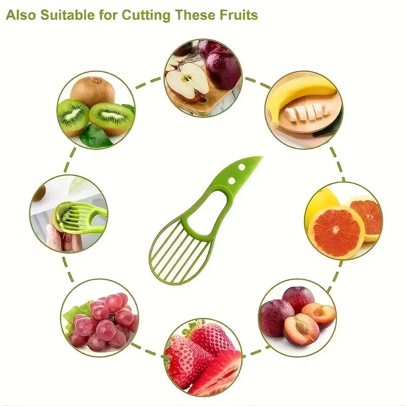 Rebanador de aguacate multifuncional 3 en 1, herramientas de accesorios de Camping para cocina casera al aire libre