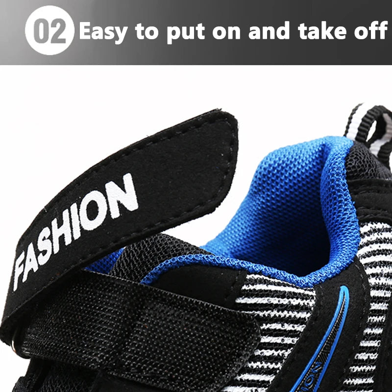 Zapatillas de deporte de moda para niños, zapatos deportivos transpirables de malla para correr, calzado ligero para caminar en la escuela
