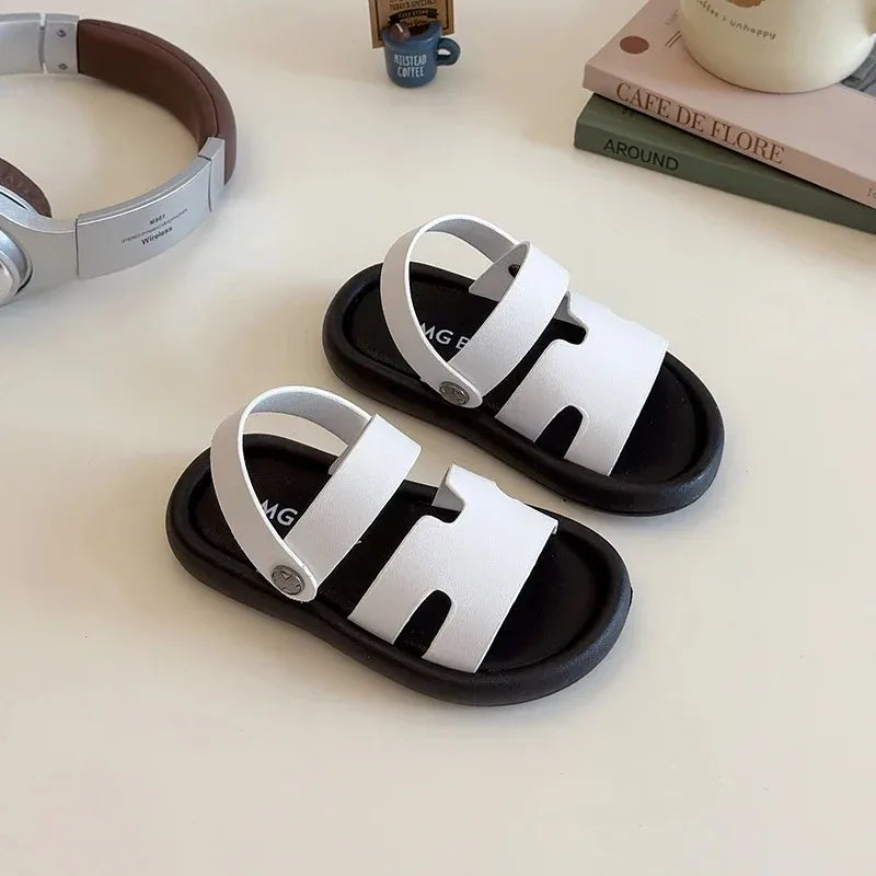 Moda Primavera niño sandalia novedad de verano zapato niño niña zapatillas fondo suave antideslizante chico zapatos bebé Velcro playa sandalia zapatillas