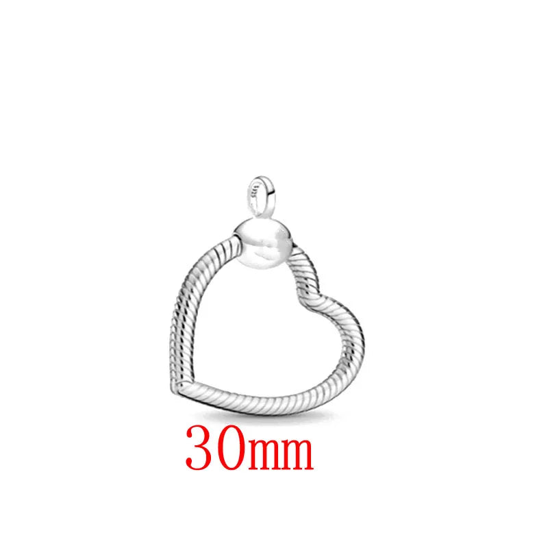 Nuevo original Plata de Ley 925 chapada brillante en forma de corazón collar pulsera mujer regalo de cumpleaños del Día de San Valentín joyería DIY