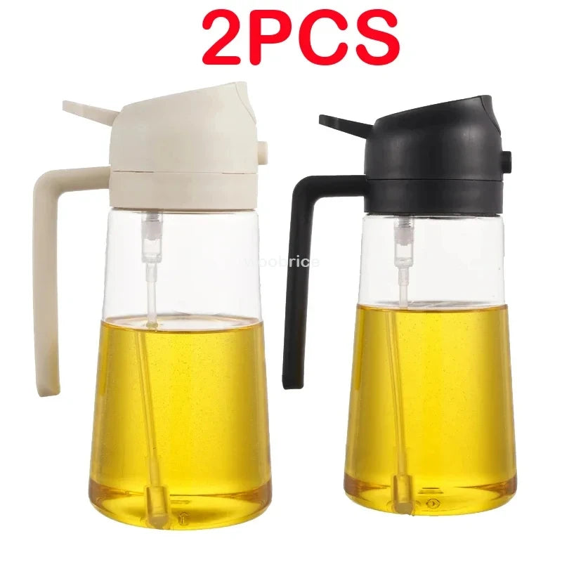 Spray 2 en 1 para botella dispensadora de aceite de oliva, diseño de mango cómodo para barbacoa, sartén de aire, horno, Camping