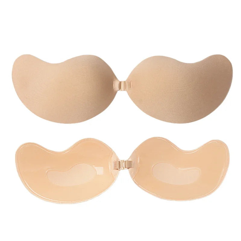 Sujetador Sexy para mujer, Sujetador Invisible de realce, autoadhesivo de silicona, cierre frontal sin costuras, adhesivo, sin espalda, sin tirantes