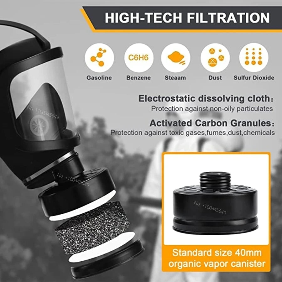 Nuevo Respirador MF14/87, máscara de Gas de cara completa con filtro de carbón activado para protección contra la contaminación nuclear y los vapores, productos quÃÂmicos